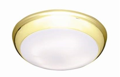 (image for) Polo 14w IP44 Emergency LED Bulkhead With Brass Trim - Click Image to Close